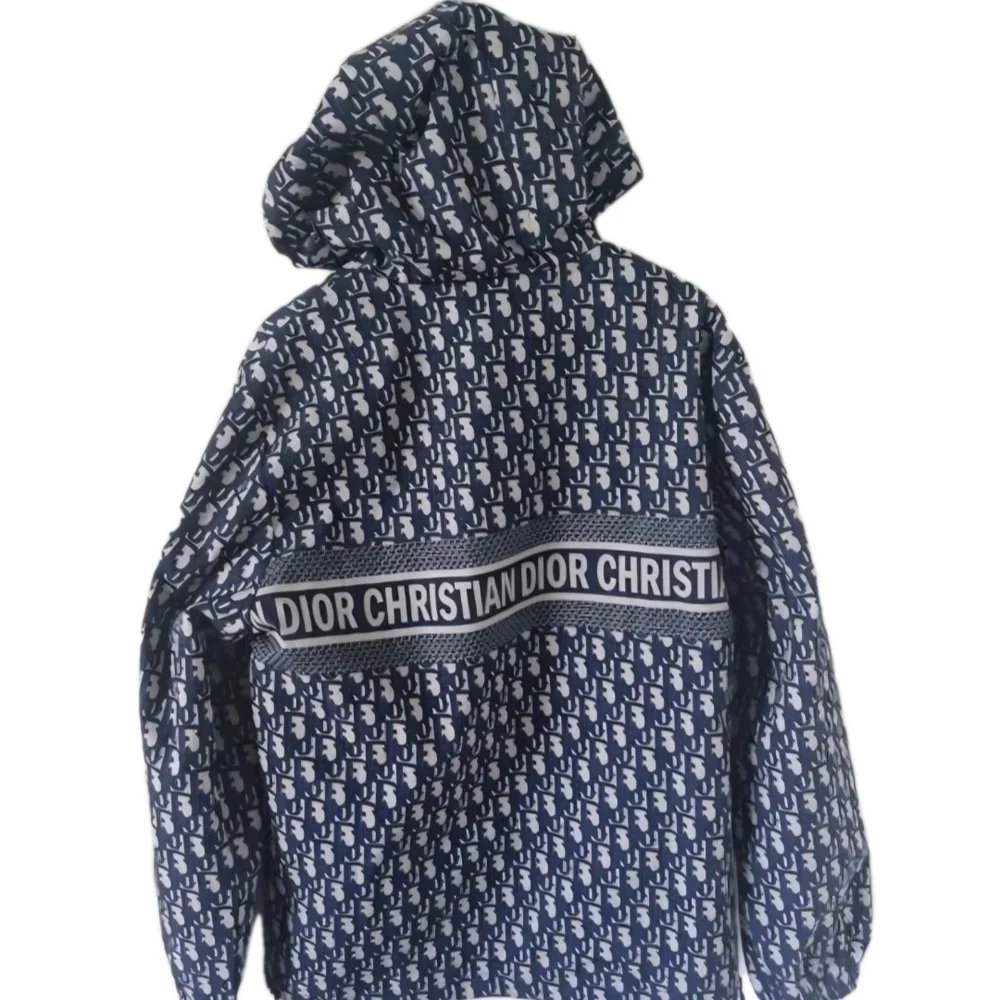 Dior Boutique Blue Monogram Hooded Windbreaker Jacket Men's Size XXL - Picture 2 of 11